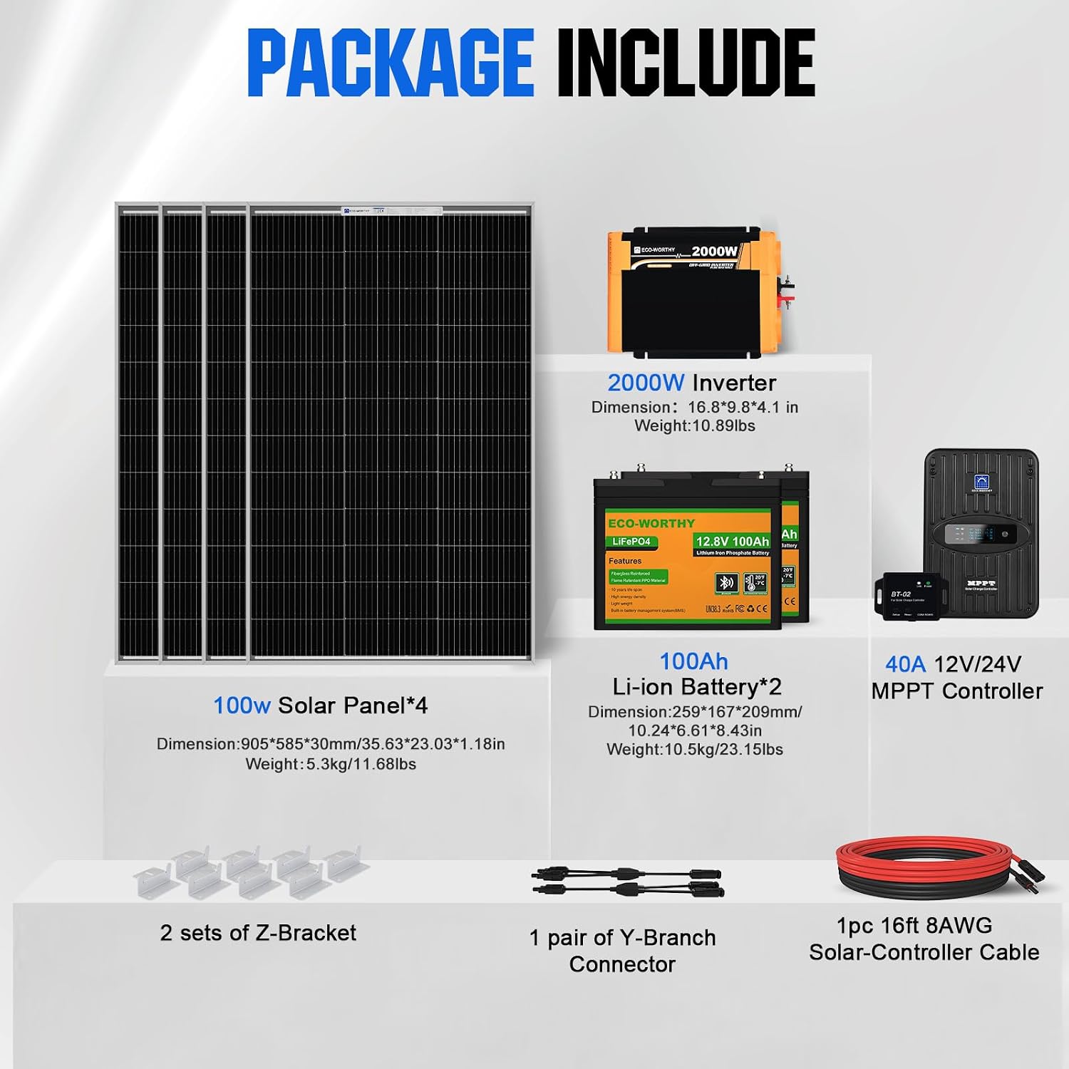 1.6KWH Complete Solar Panel Ki - Rv Solar Kit 400W review and price